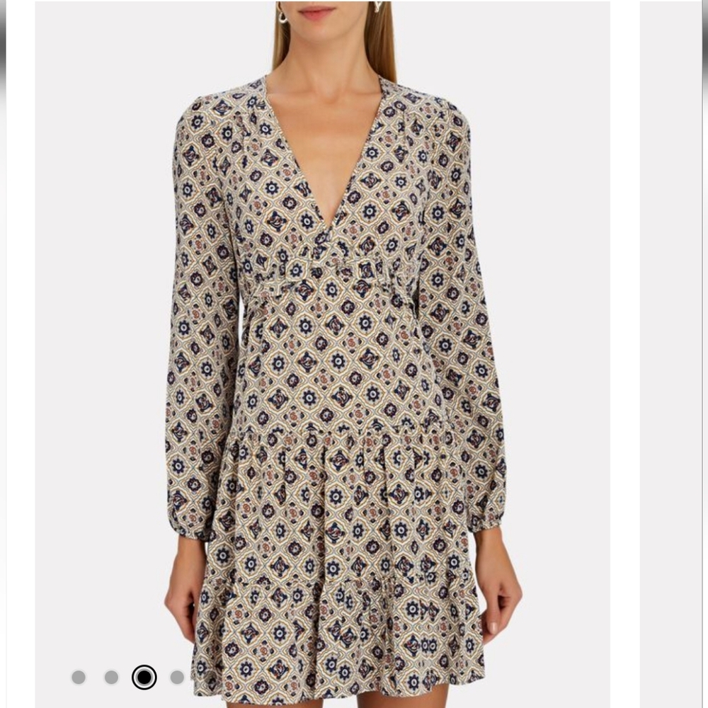 VERONICA BEARD Delray Printed Silk Mini Dress